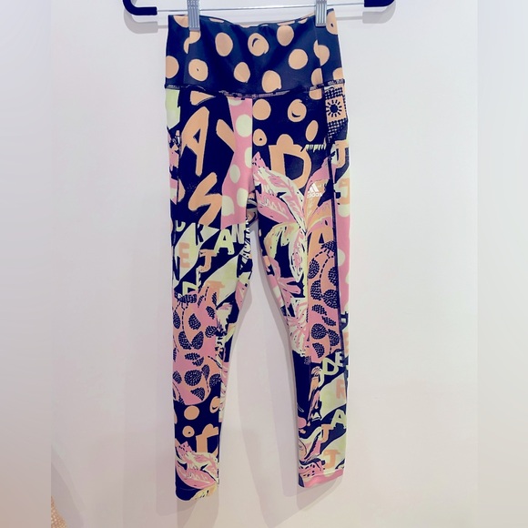 Adidas x Farm Rio Legend Ink Multicolored Leggings Size Small NWOT - Picture 1 of 4